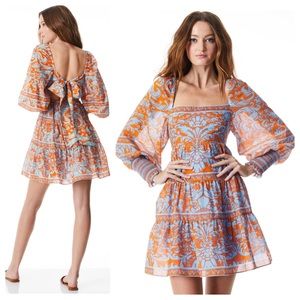 ALICE + OLIVIA Rowen Tiered Square Neck Babydoll Dress